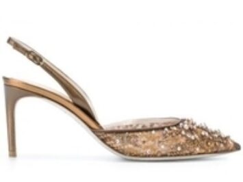 A high-heeled shoe.